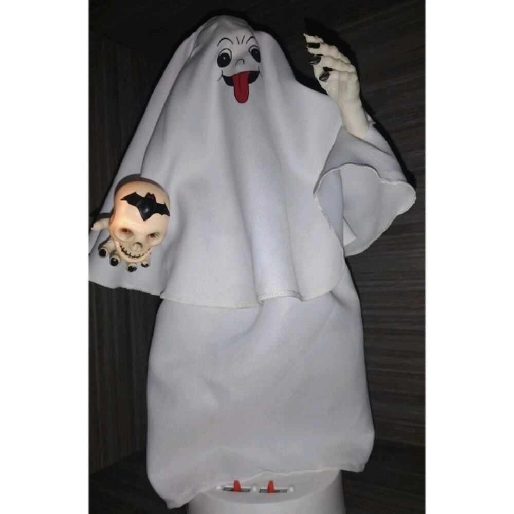Vintage Halloween Ghost w/ Pumpkin Lights & Sound Work Jack-o'-lantern - Picture 5 of 10